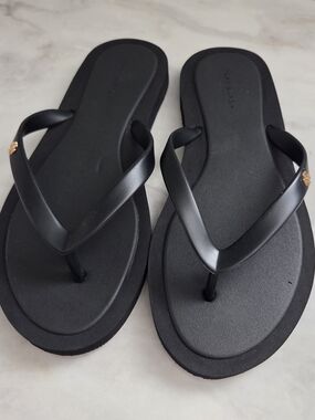 Tory Burch Women's Kira Padded Flip Flops in Perfect Black/Gold Size 7